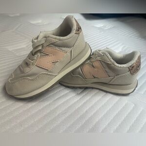 New Balance Kids Beige & Blush Athletic Sneakers